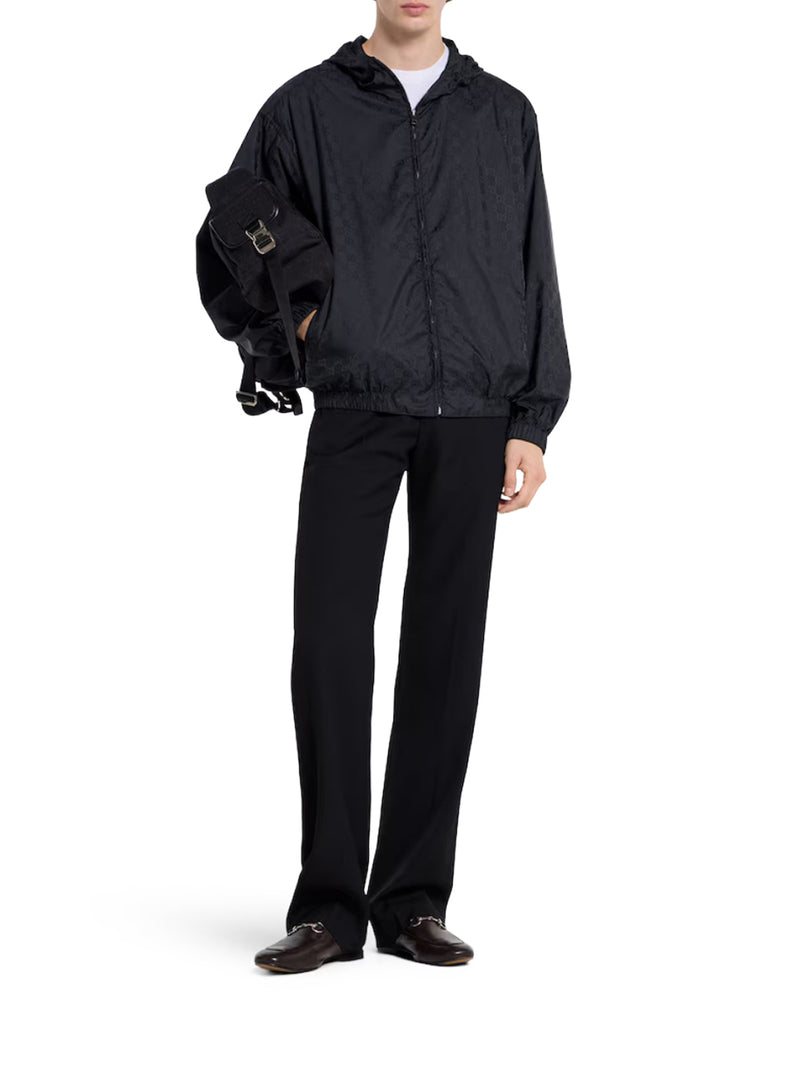 NYLON JACKET WITH ALLOVER GG LOGO
