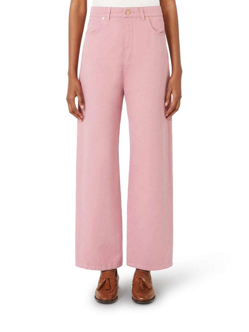 5-POCKET COTTON AND LINEN TROUSERS