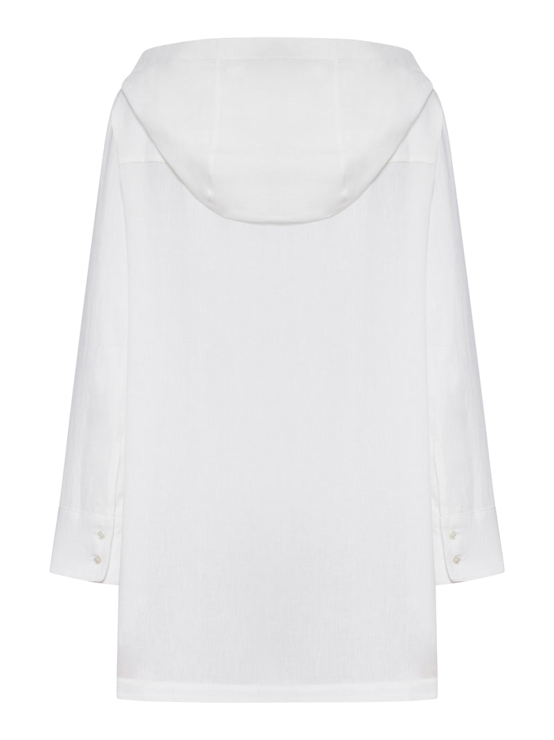 LINEN BLOUSE WITH HOOD