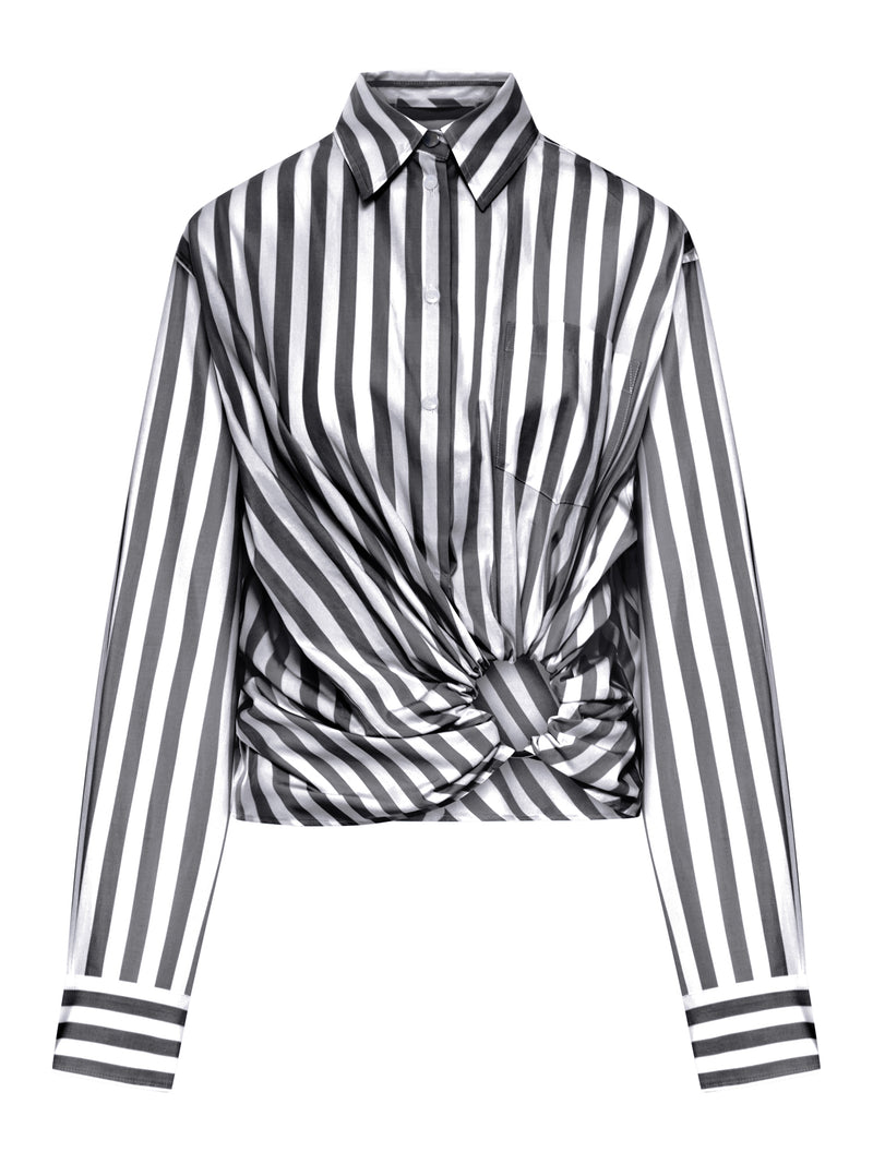 PALMIZI CROPPED COTTON SHIRT WITH FRONT KNOT