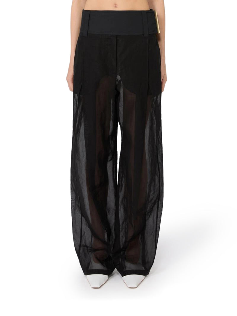WIDE-LEG TROUSERS IN ORGANZA COTTON VOILE