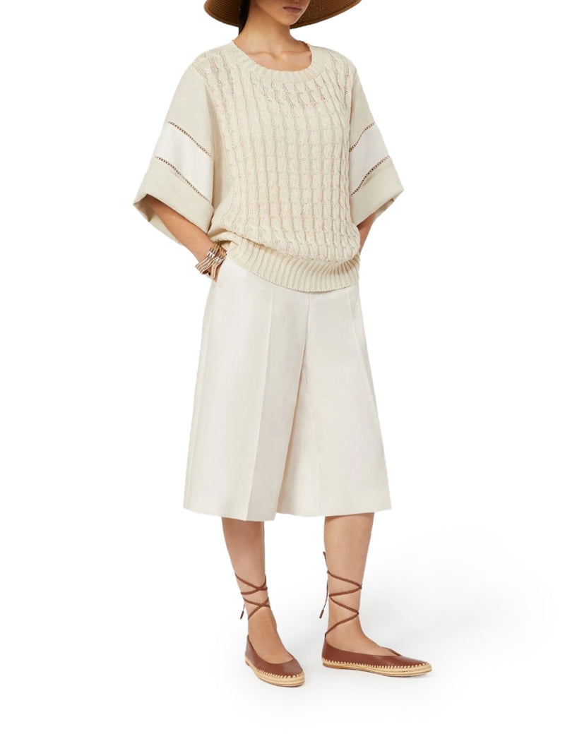 KAKI LINEN BERMUDA SHORTS