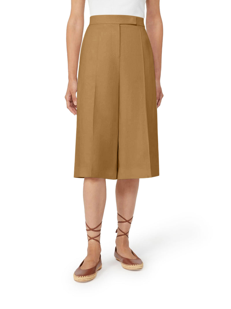 KAKI LINEN BERMUDA SHORTS