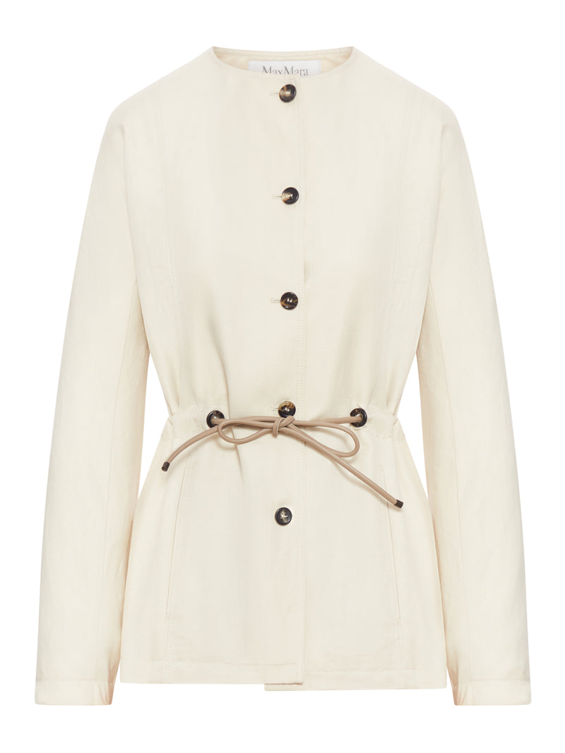 SILK AND LINEN JACKET WITH DRAWSTRING