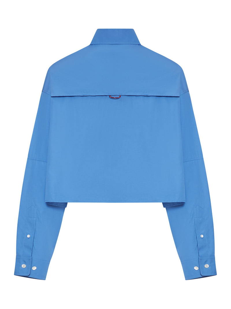 CROPPED COTTON POPLIN SHIRT