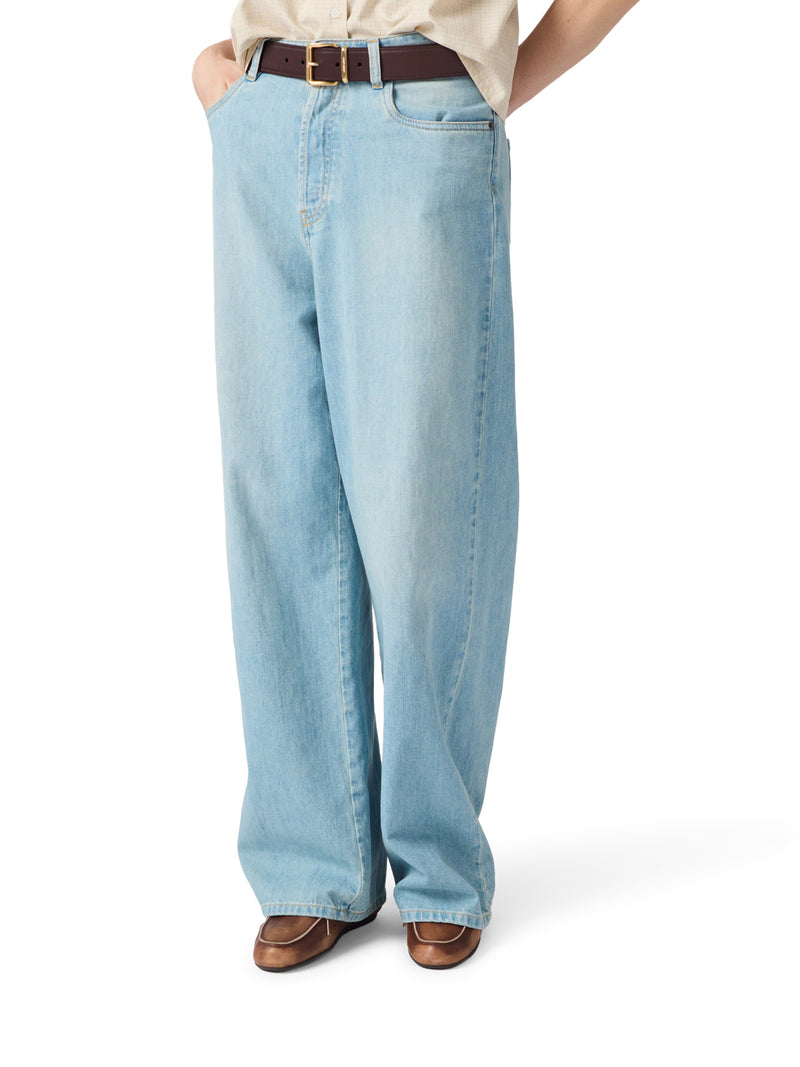 STRAIGHT LEG JEANS IN COTTON DENIM
