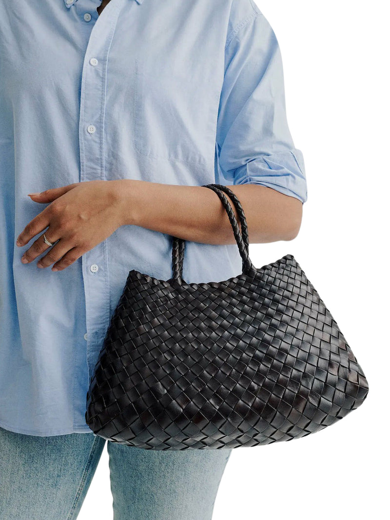 SANTA CROCE SMALL BLACK LEATHER BAG