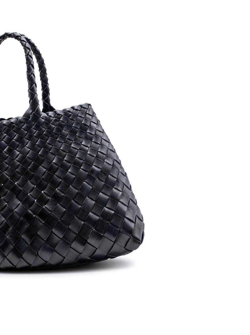 SANTA CROCE SMALL BLACK LEATHER BAG