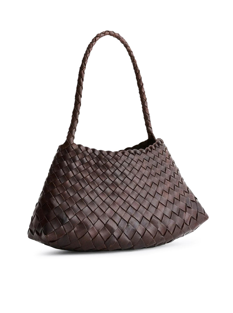ROSANNA MINI BAG IN DARK BROWN WOVEN LEATHER