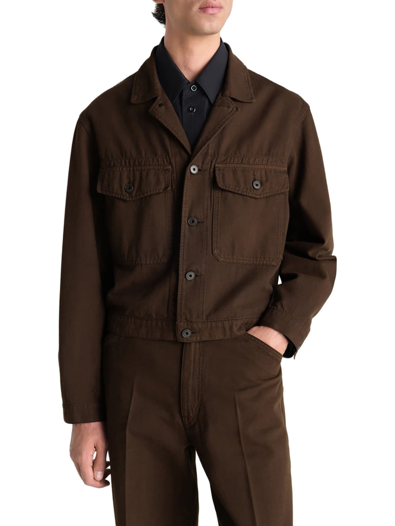 TRUCKER JACKET IN DYED BROKEN TWILL