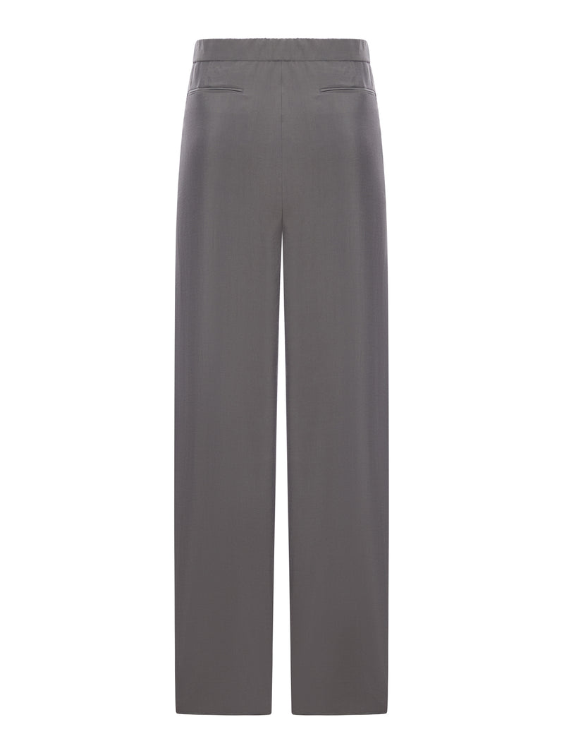 WIDE LEG SILK BLEND TROUSERS
