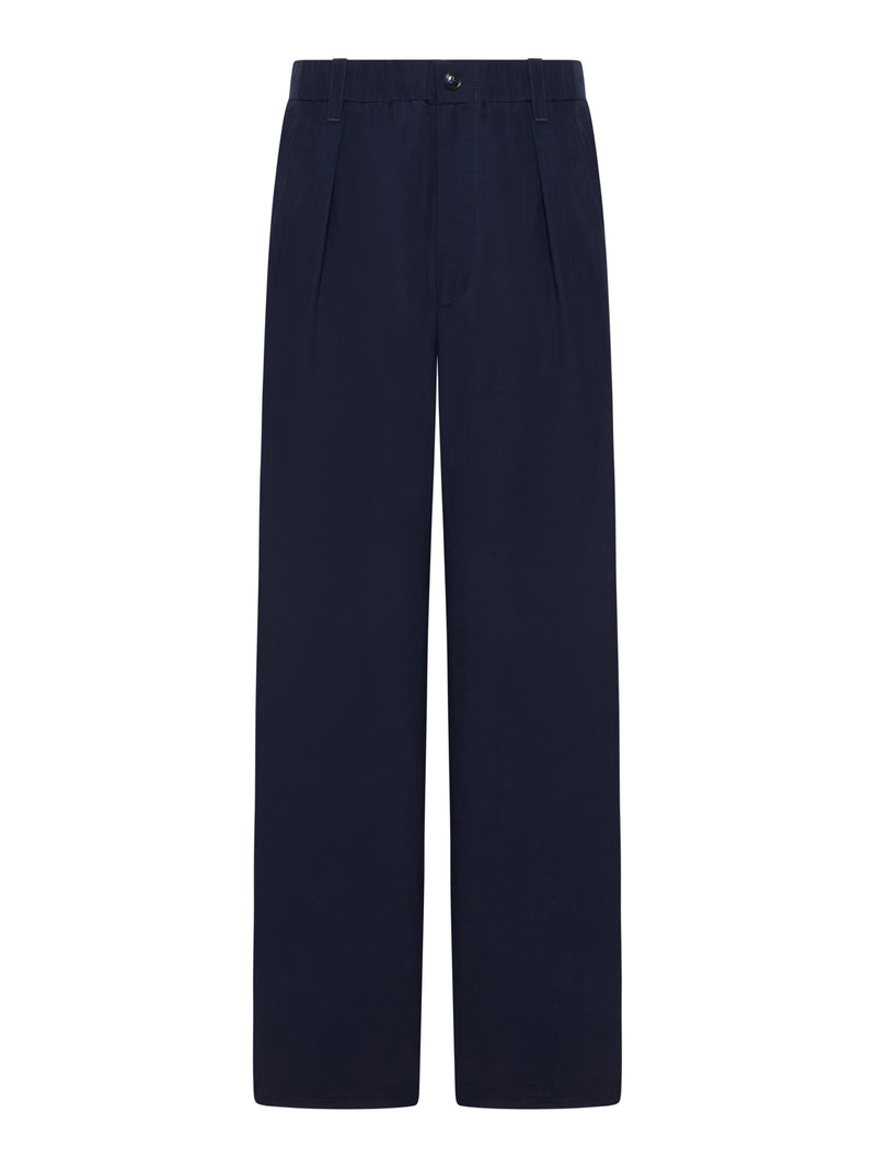 WIDE-LEG TAILORED LINEN TROUSERS