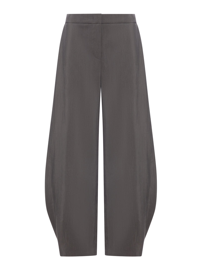 SILK ROUND HEM TROUSERS