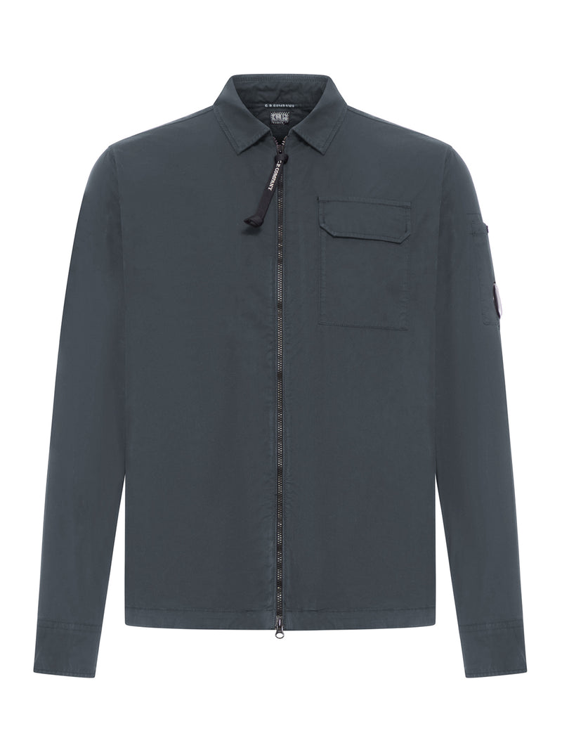 ORGANIC GABARDINE OVERSHIRT WITH LENSES AND ZIP