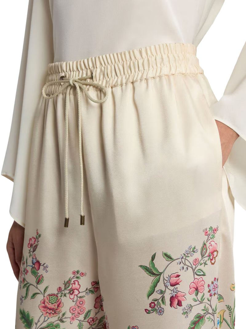 WIDE-LEG TROUSERS WITH PLACED FLORA AND FAUNA PRINT