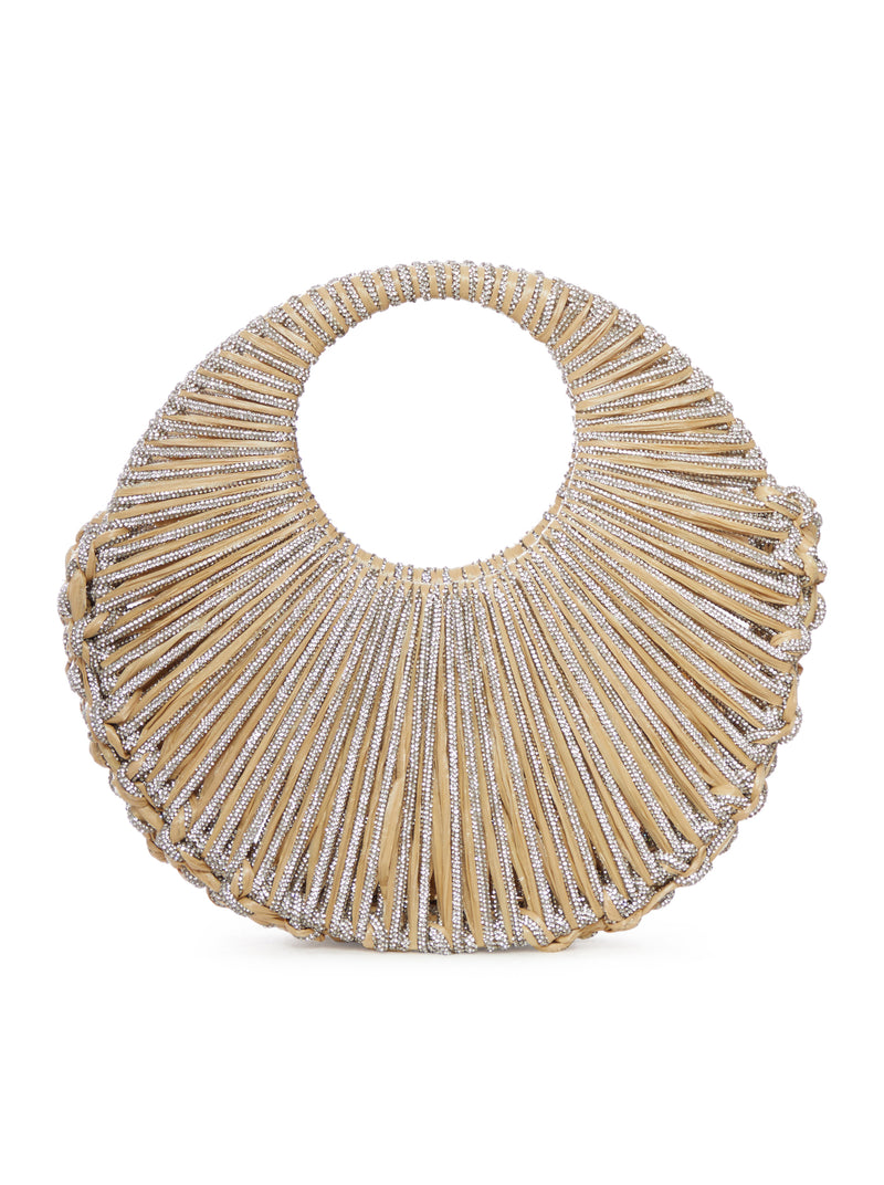 JAYA JEWEL BAG IN RAFFIA AND CRYSTALS