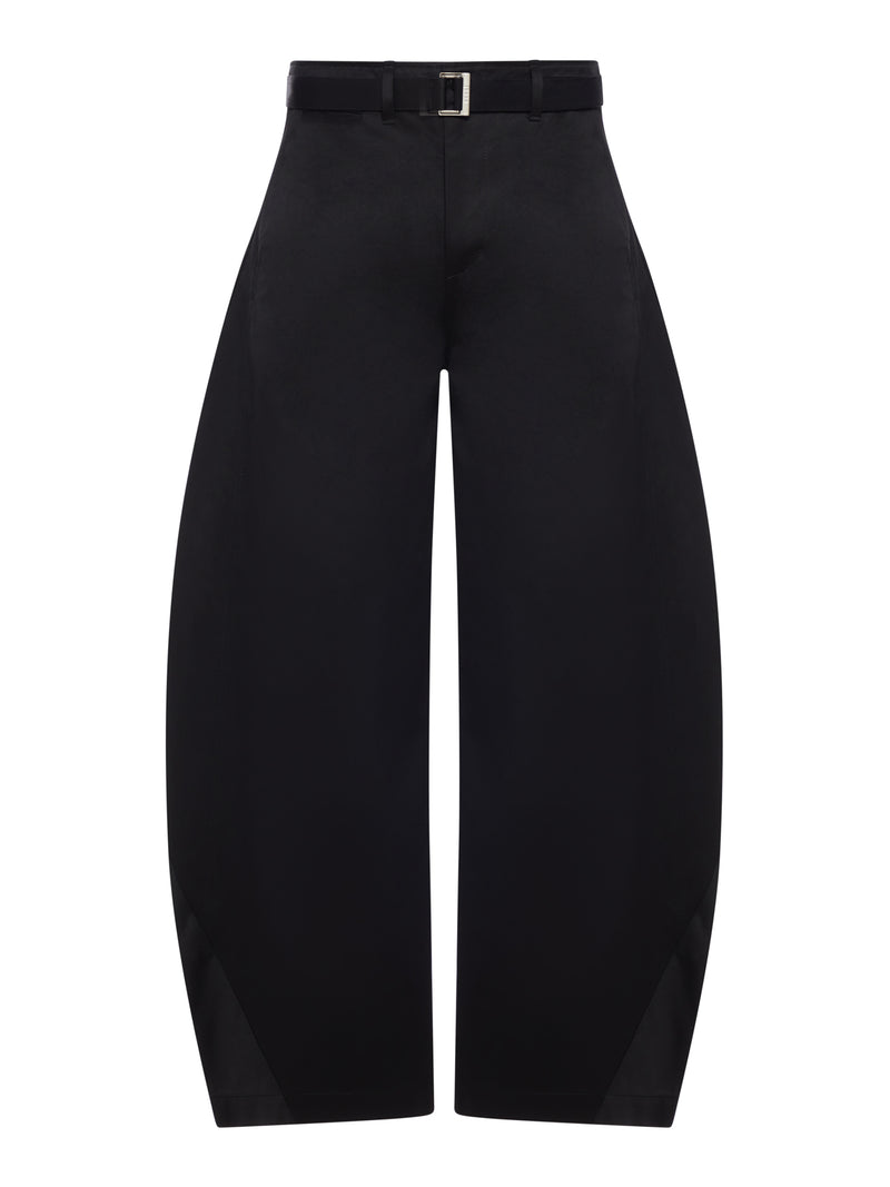 WIDE LEG COTTON CHINO TROUSERS