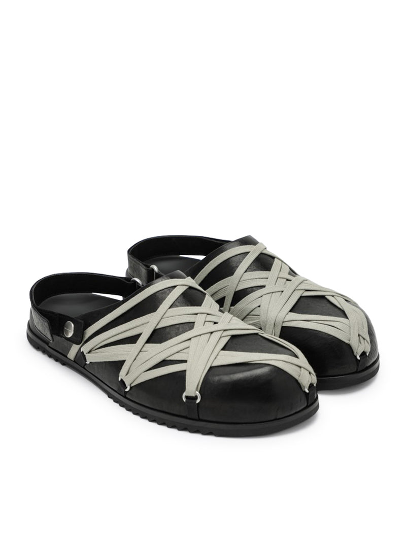 BLACK MEGALACED MULES