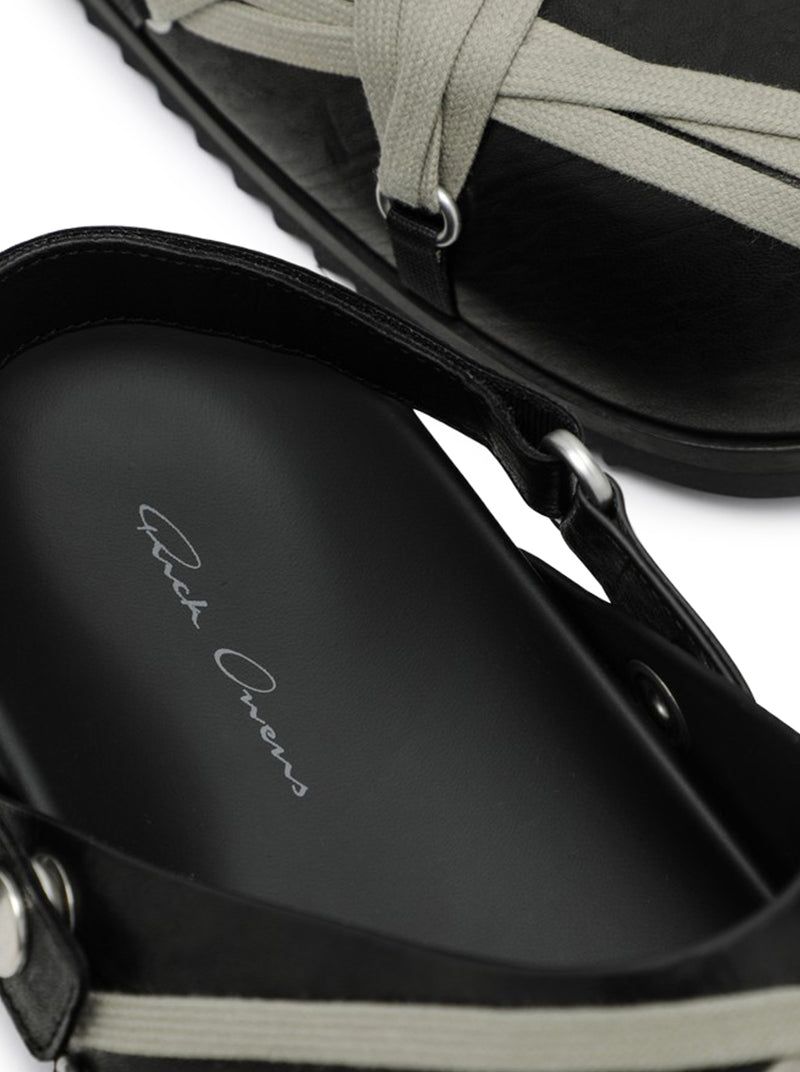 BLACK MEGALACED MULES