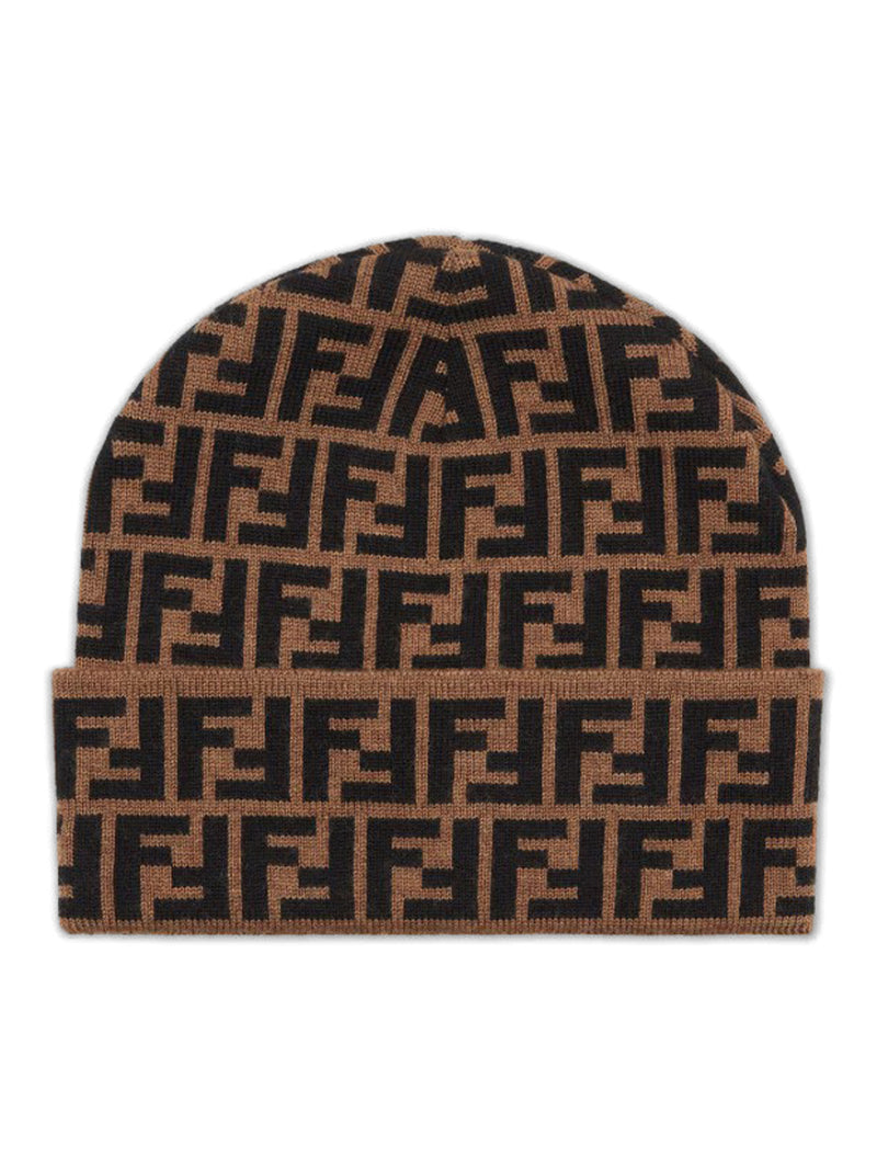 BEANIE HAT IN BROWN WOOL