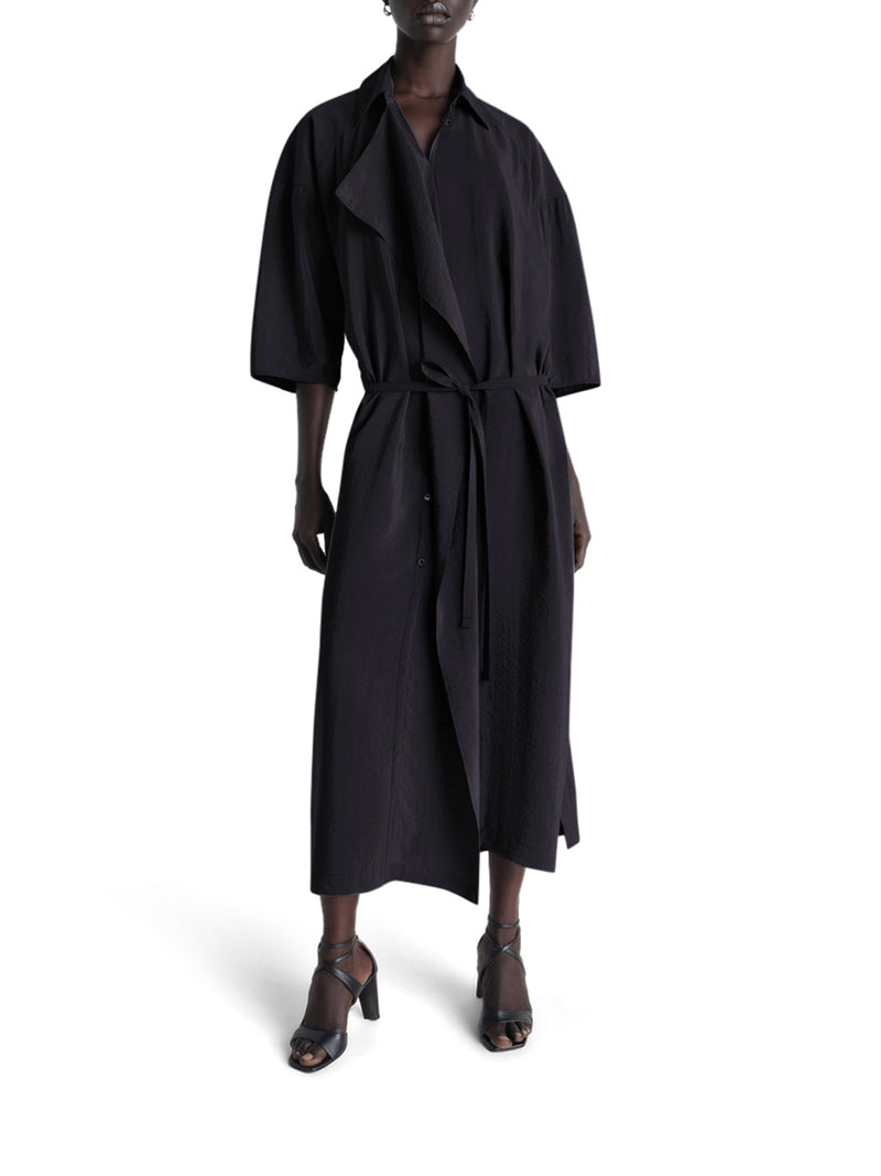 ASYMMETRIC DRESS IN DRY SILK