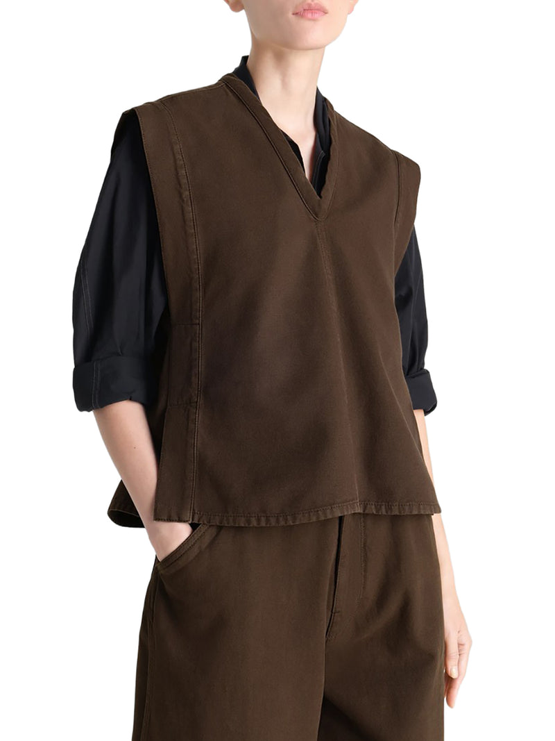 DENIM TOP WITH WAIST BELT