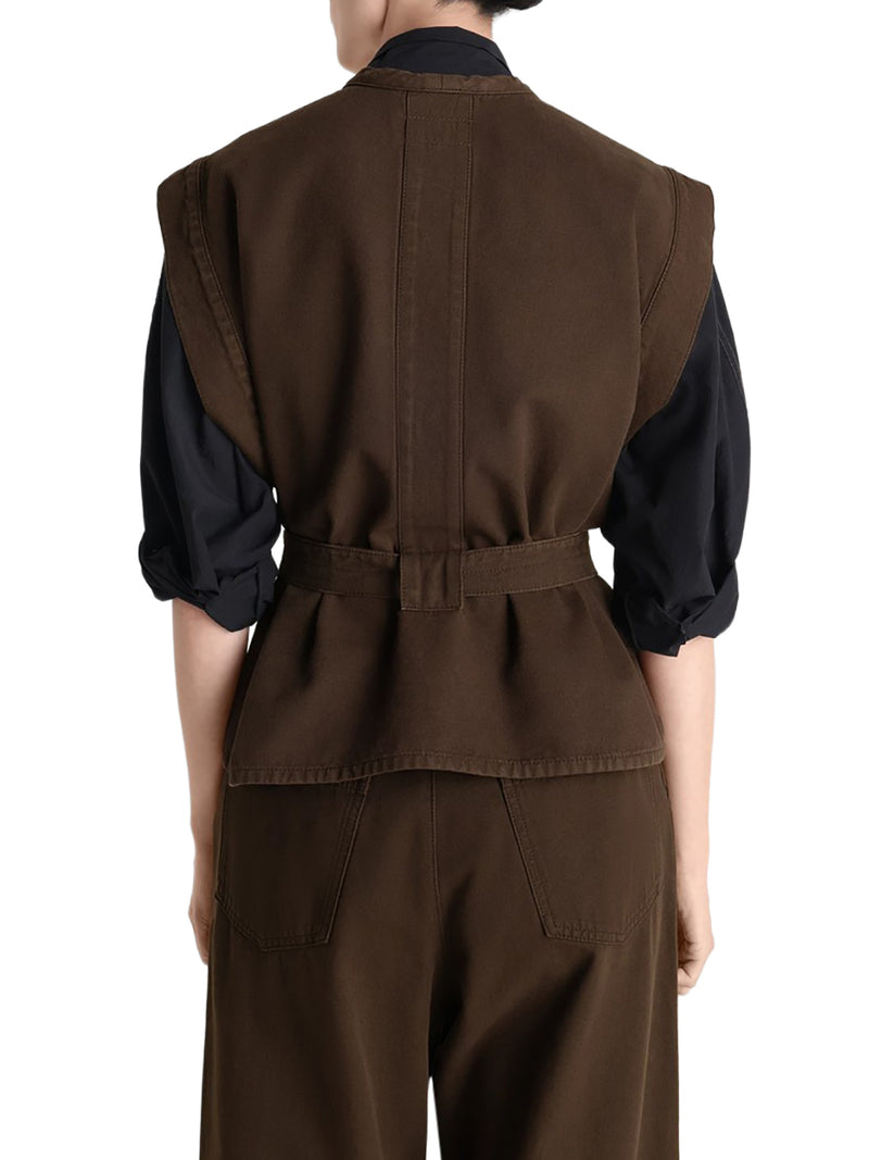 DENIM TOP WITH WAIST BELT