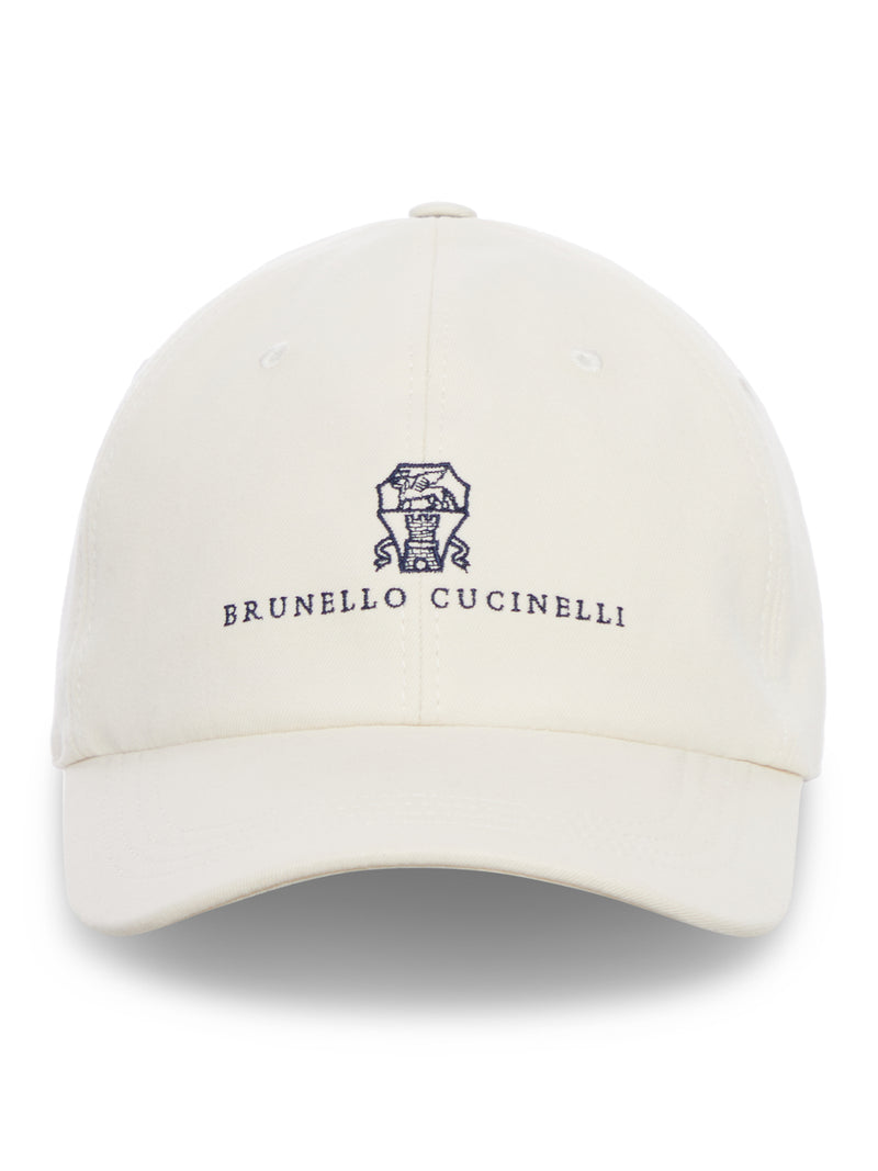 TWISTED COTTON GABARDINE BASEBALL CAP WITH EMBROIDERED LOGO