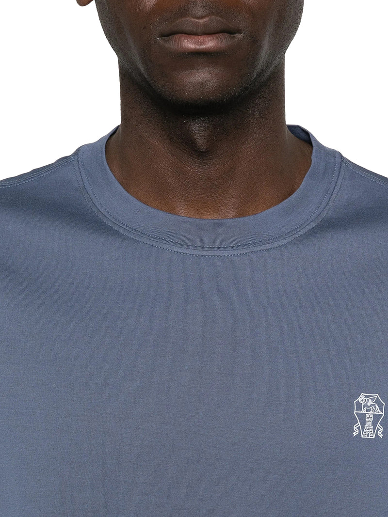 COTTON T-SHIRT WITH CONTRASTING LOGO PRINT