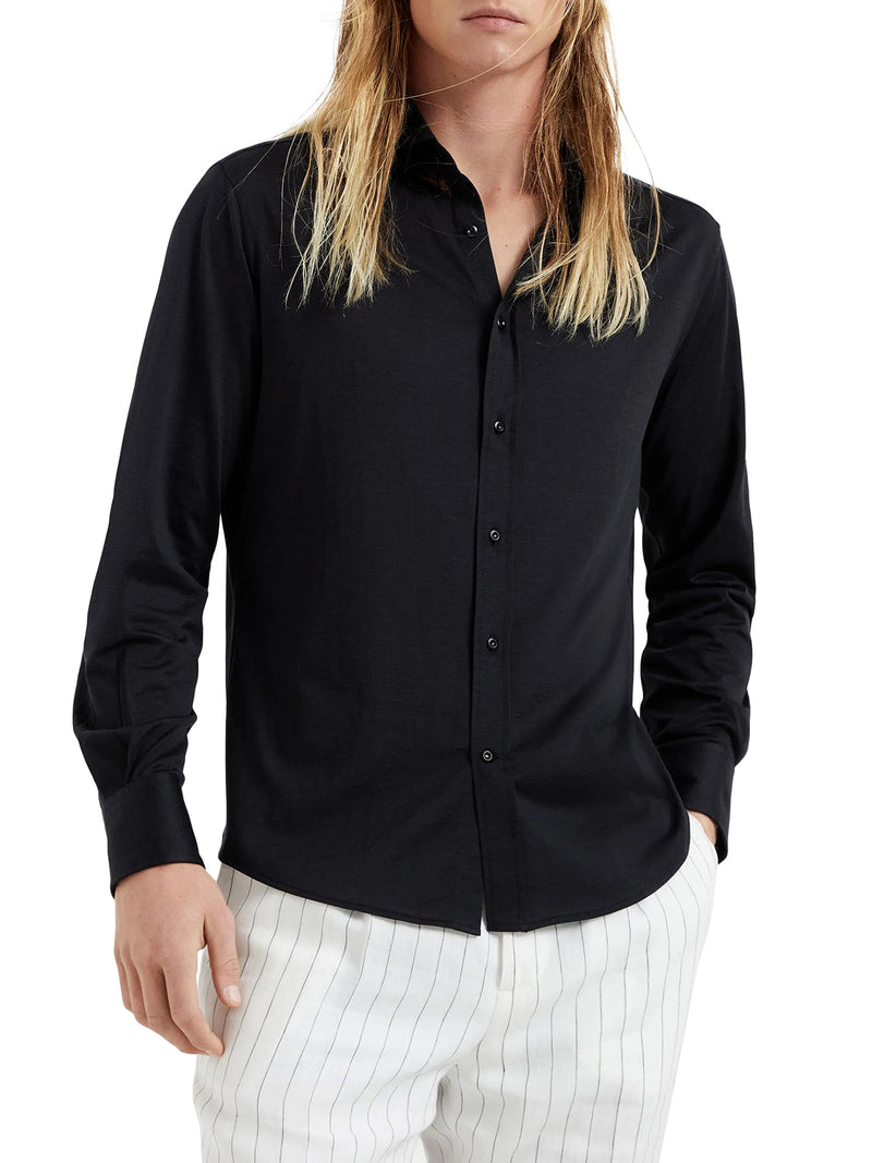 CLASSIC COTTON AND SILK BLEND SHIRT