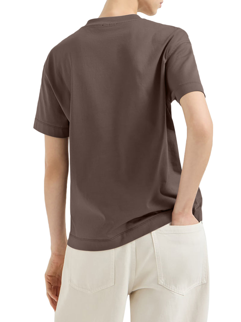 CREW NECK COTTON T-SHIRT WITH MOBILE APPLICATION