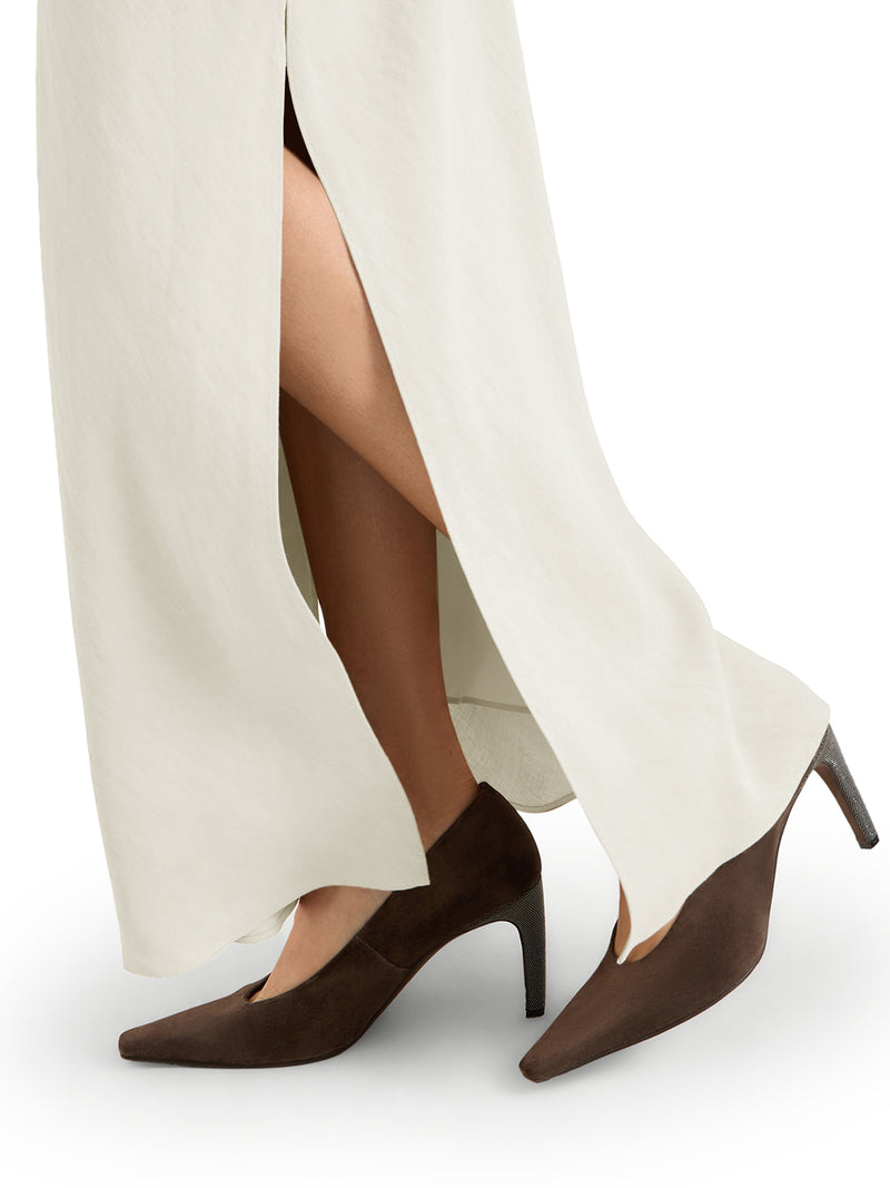 FLUID BIAS-CUT SKIRT IN LINEN BLEND