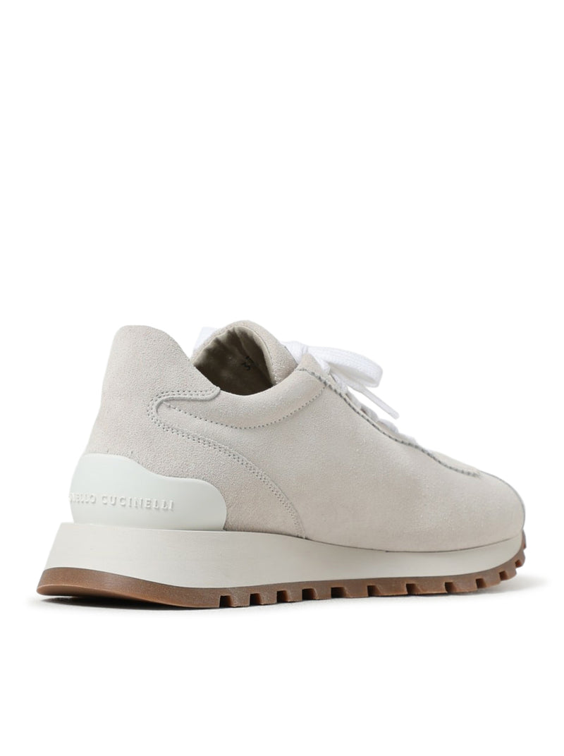 SUEDE RUNNERS WITH SHINY TAB