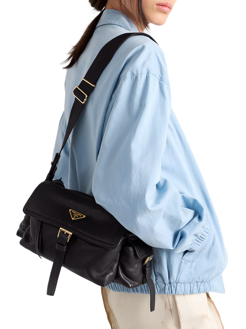 PRADA EXPLORE MEDIUM NAPPA BAG WITH FLAP