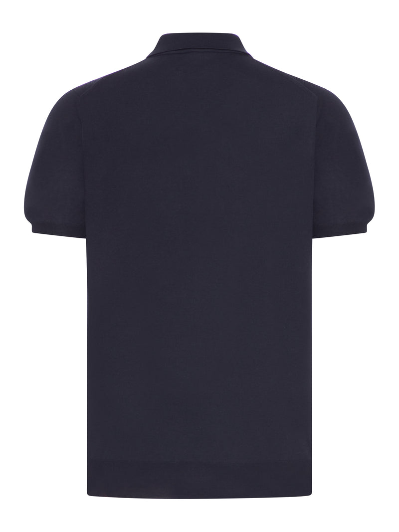 SOLID COLOR COTTON KNITTED POLO SHIRT