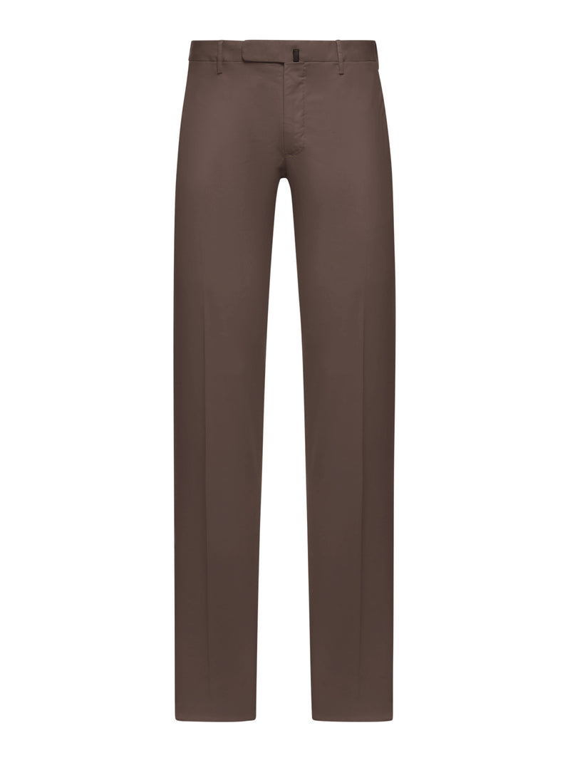 SLIM FIT TAILORED COTTON TROUSERS
