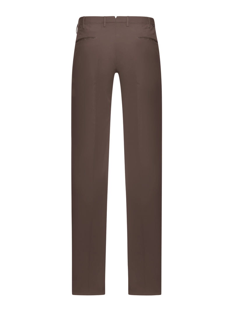 SLIM FIT TAILORED COTTON TROUSERS