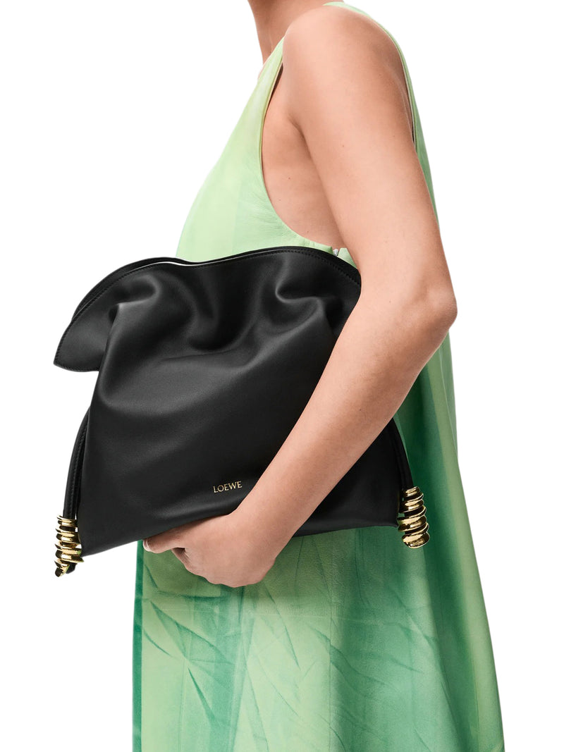MEDIUM COIL FLAMENCO CLUTCH BAG IN CALFSKIN NAPPA