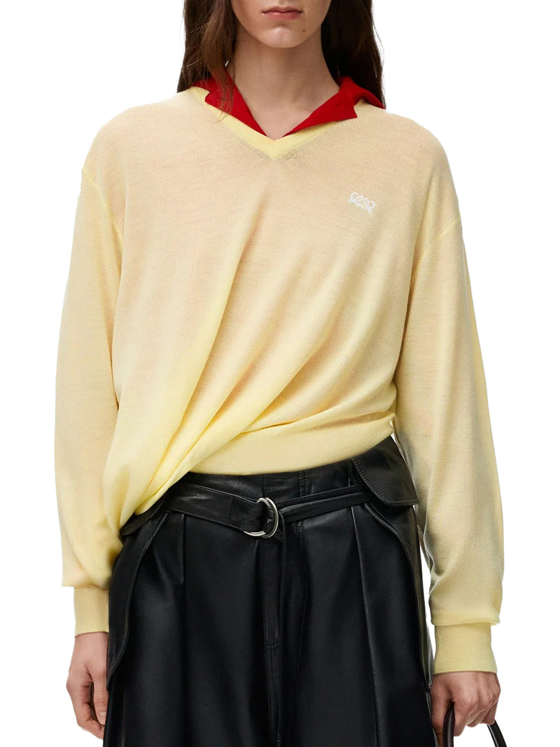 DRAPED MERINO WOOL SWEATER