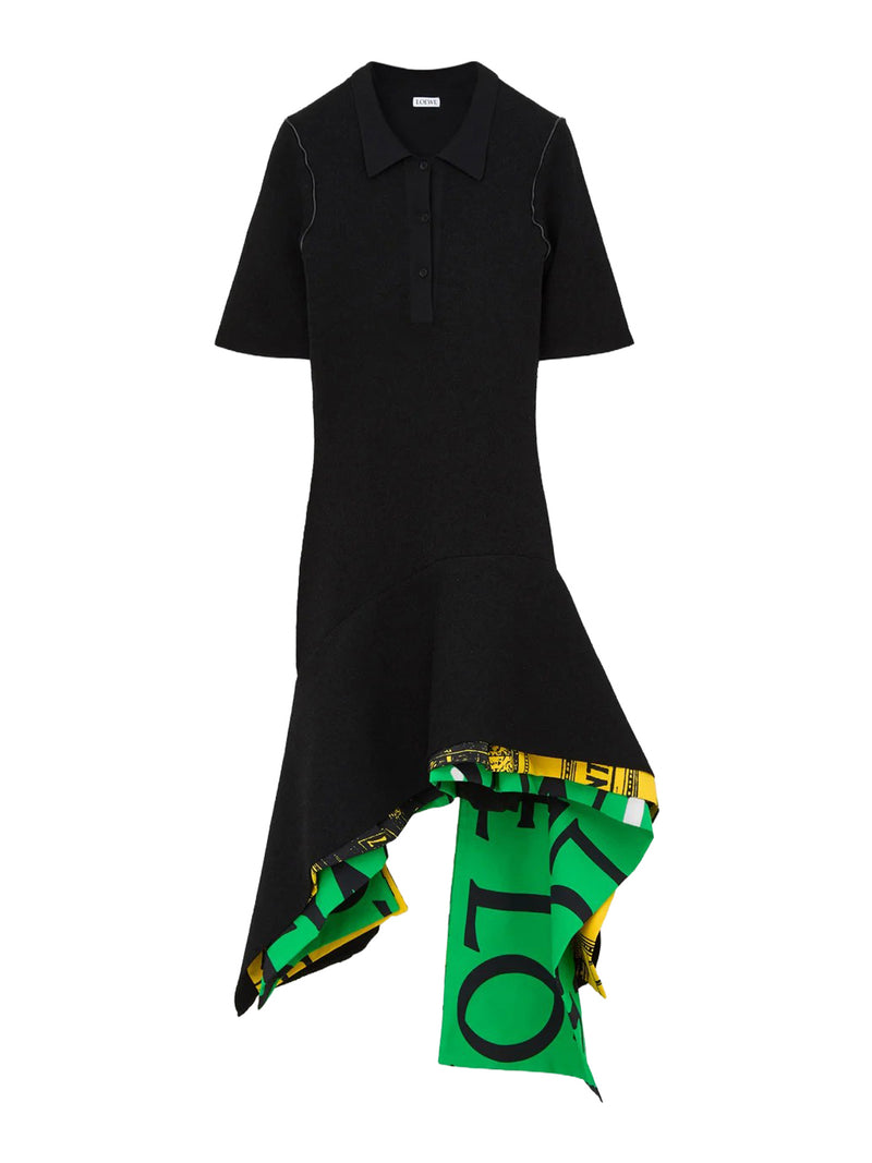 ASYMMETRIC DRESS WITH MULTI-LAYERED HEM