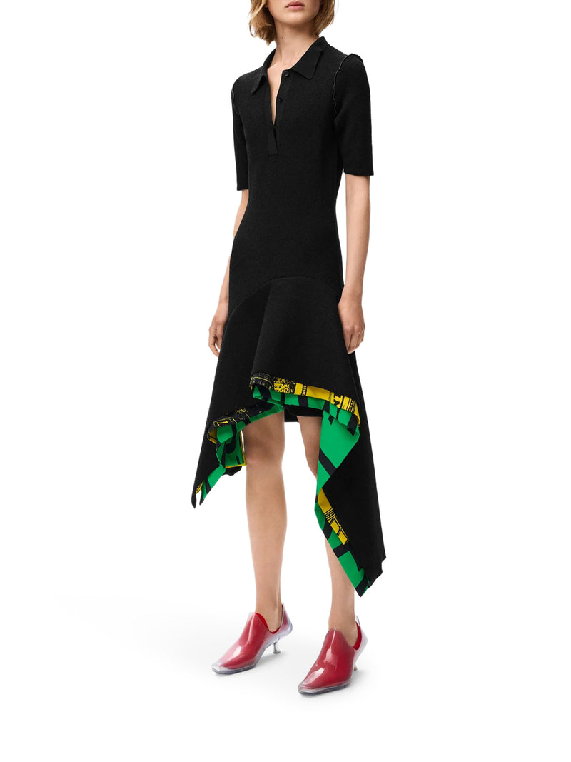 ASYMMETRIC DRESS WITH MULTI-LAYERED HEM