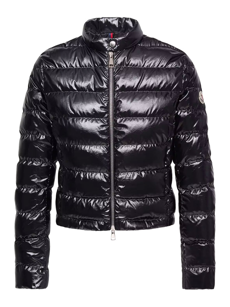 SHORT DOWN JACKET WITH BOW TIE