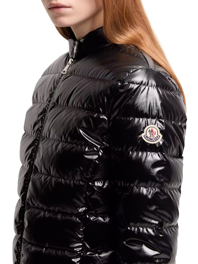 SHORT DOWN JACKET WITH BOW TIE