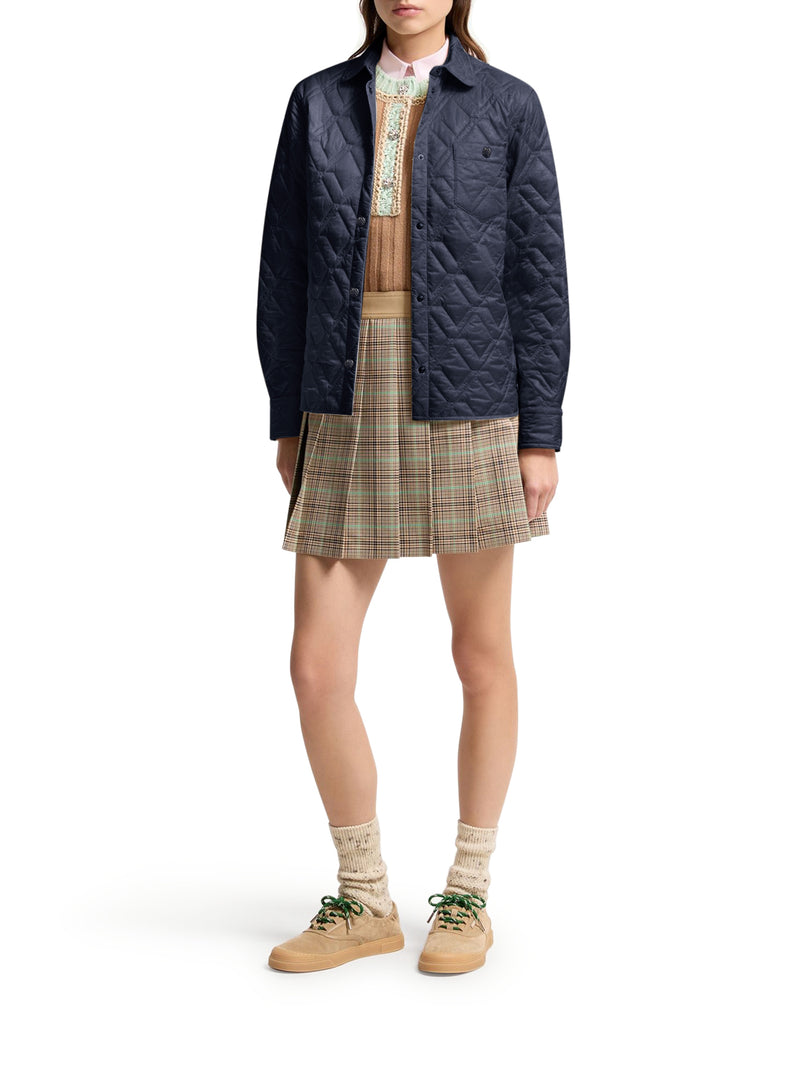 DIAMOND QUILTED PADDED SHIRT JACKET