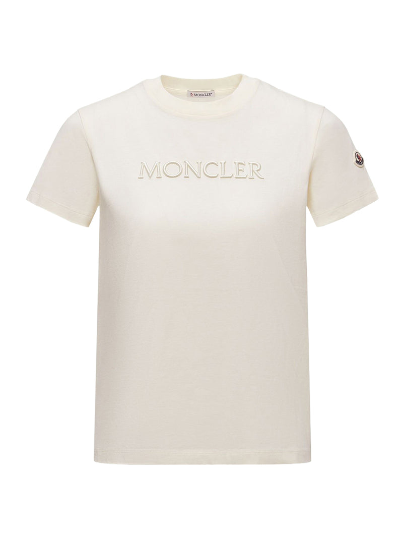 COTTON T-SHIRT WITH EMBROIDERED TONE-ON-TONE LOGO
