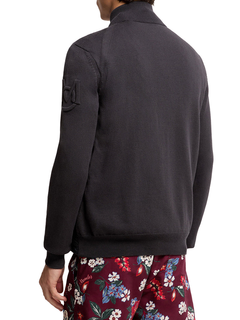 COTTON PADDED CARDIGAN WITH ZIP