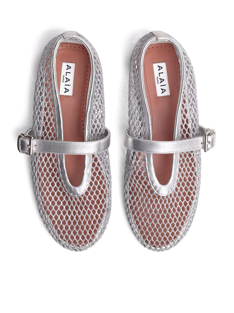 LAMINATED MESH BALLERINAS