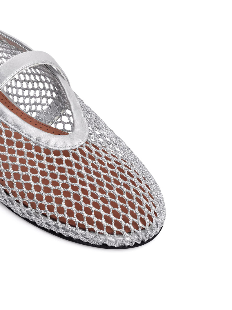 LAMINATED MESH BALLERINAS