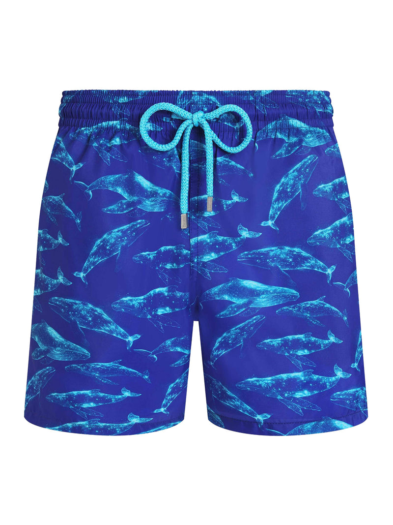 ULTRALIGHT AND FOLDABLE MEN`S SWIM SHORTS WITH PRINT