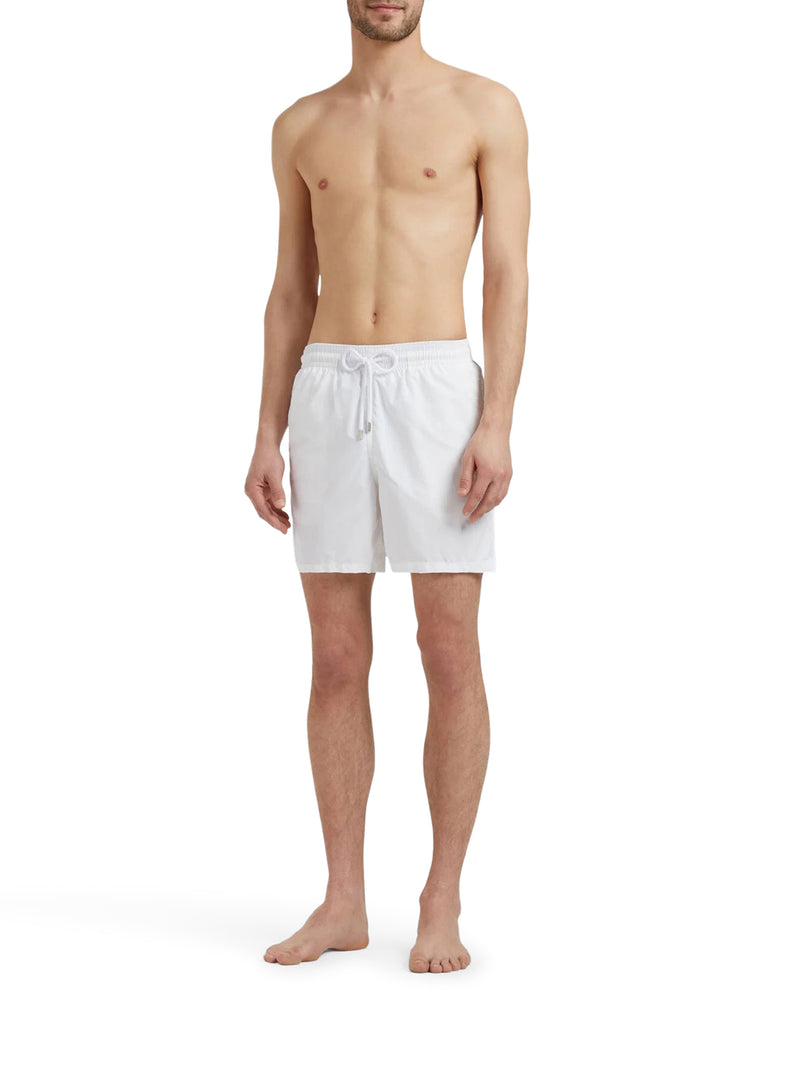 SINGLE COLOR SWIMSUIT WITH ENGRAVED LOGO